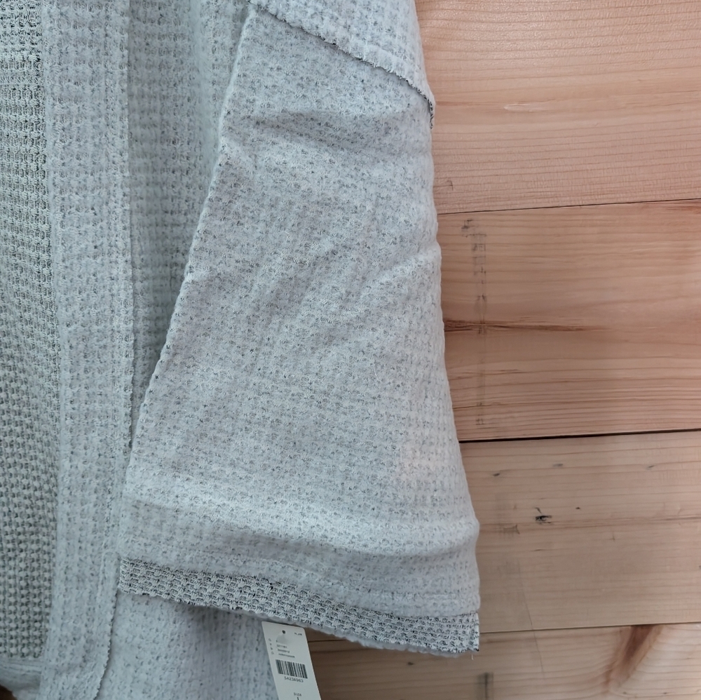 Anthropologie Maeve Soft Gray Open-Front Cardigan, Bell Sleeves, Large - Picture 2 of 4